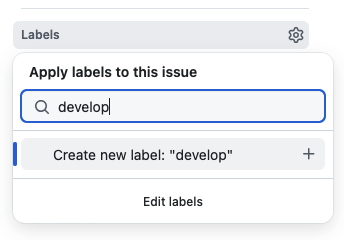 Add issue label develop